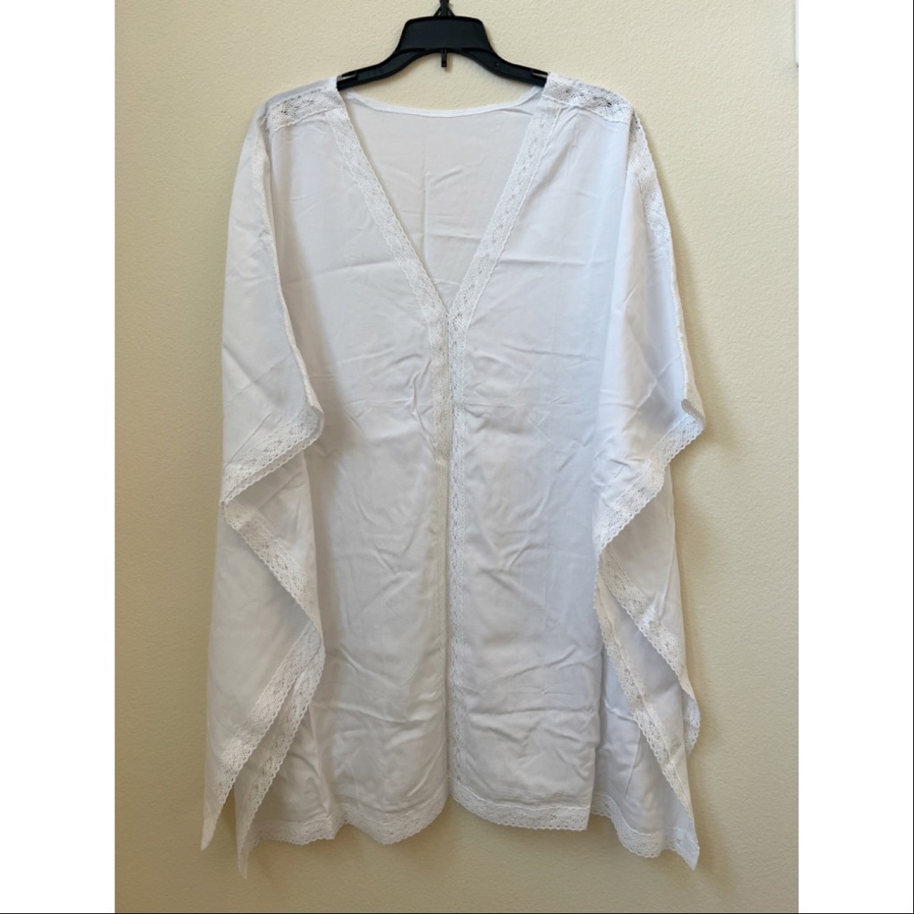 Crochet Trim Beach Cover Up